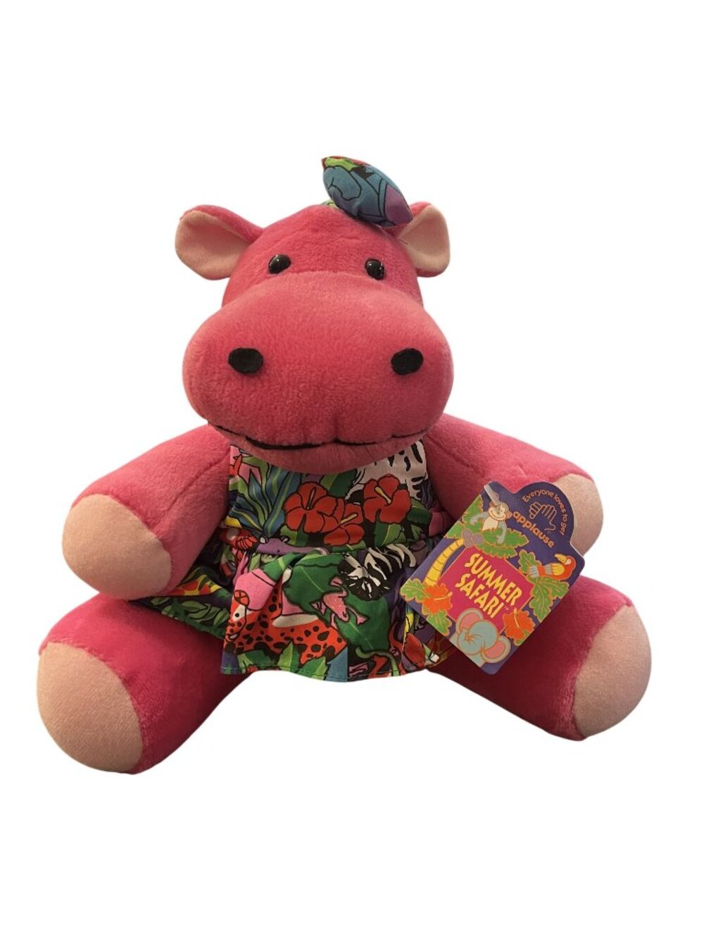 Vintage Applause Hippopotamus Summer Safari Plush With Tags 9"